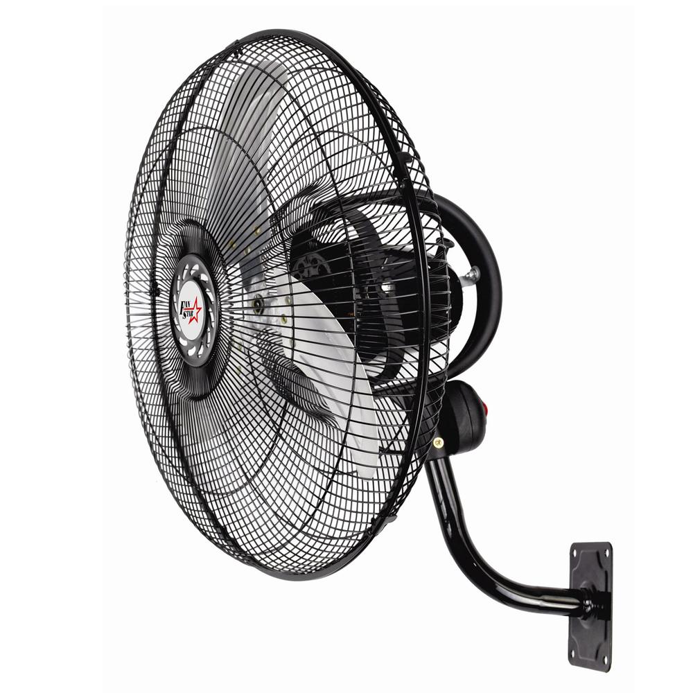 VENTILADOR MYTEK FANSTAR 3196 18 PUL PARED 3 VEL METAL NEGRO