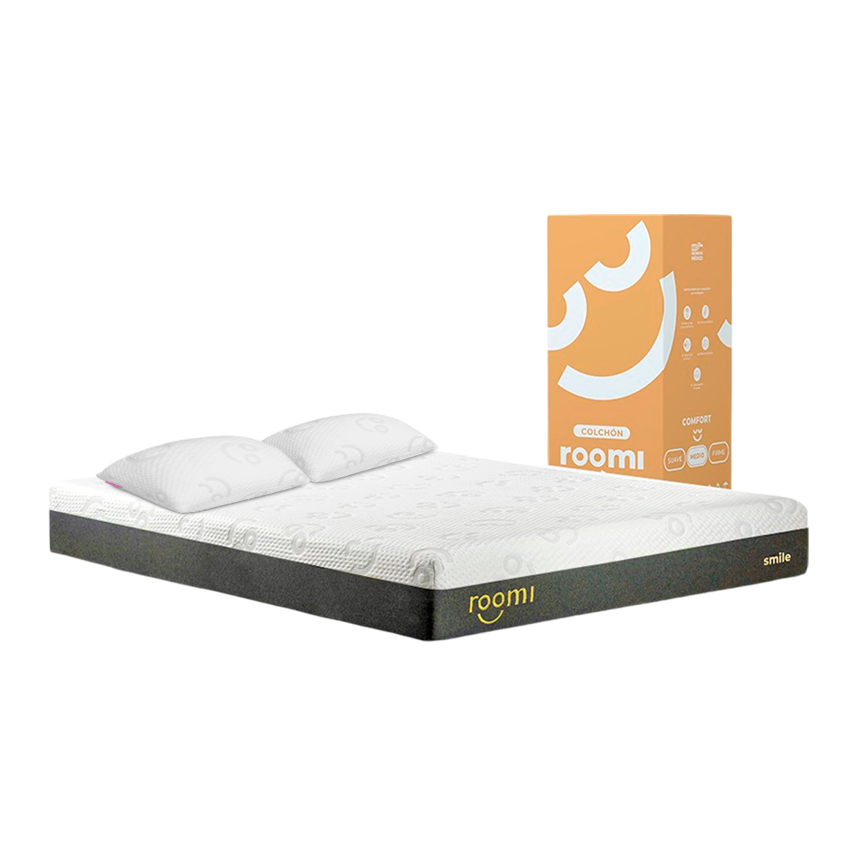 Colchón King Size Roomi Smile Más 2 Almohadas Memory Foam