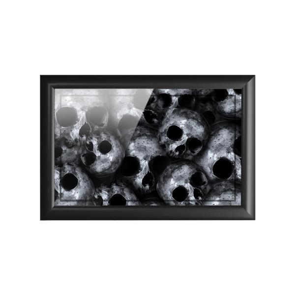 Cuadro Decorativo Diseño Calavera Papel Metálico Textura Brillante 89x59 cm