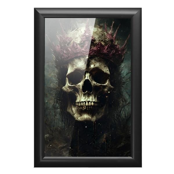 Cuadro Decorativo Diseño Calavera Papel Metálico Textura Brillante 89x59 cm