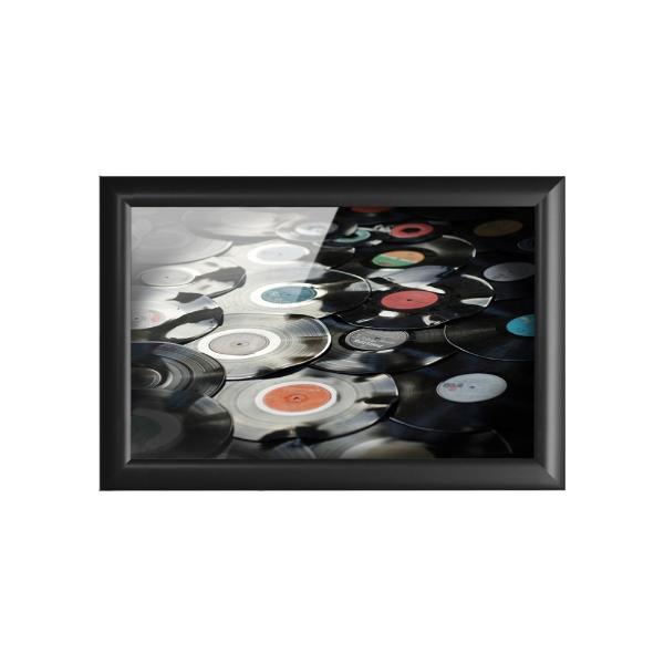 Cuadro Decorativo Diseño Discos Papel Metálico Textura Brillante 89x59 cm