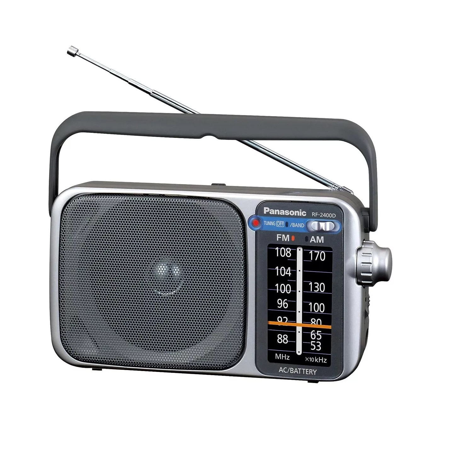 Radio Portatil Panasonic Modelo Rf-2400 Am/fm Funciona a Pilas O Corriente Color Plateado