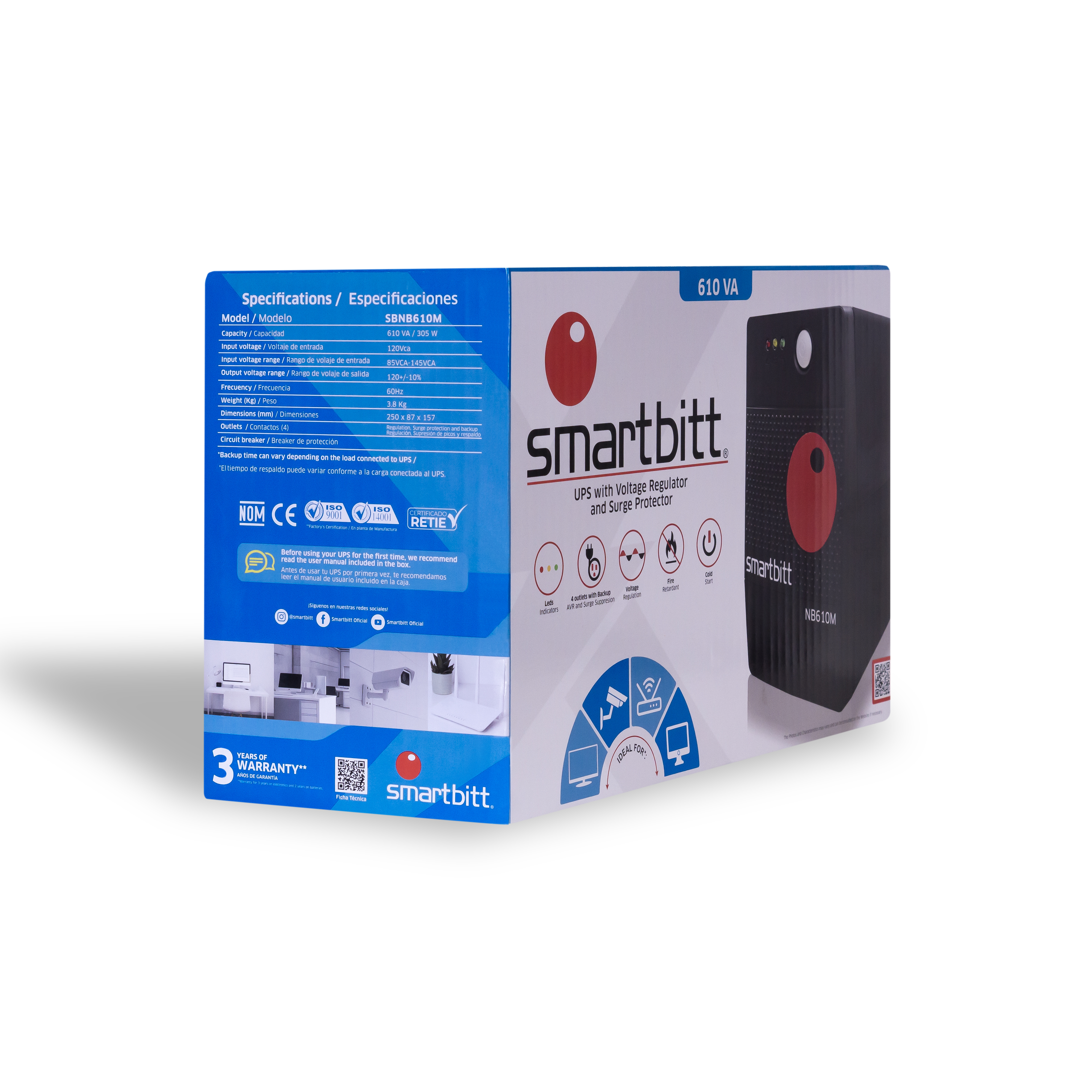 SMARTBITT NOBREAK 610VA 4 CONTACTOS MKTP SBNB610M