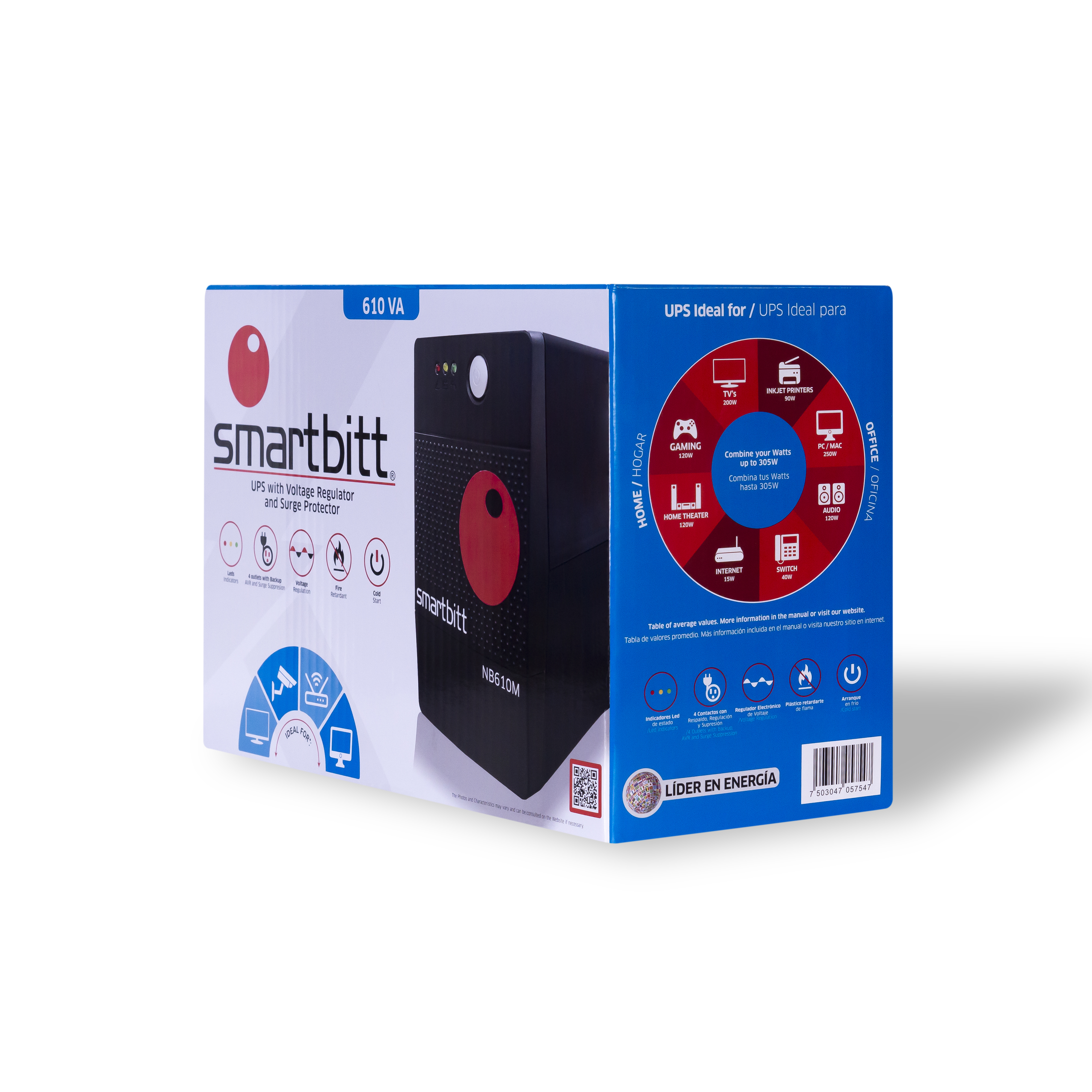 SMARTBITT NOBREAK 610VA 4 CONTACTOS MKTP SBNB610M