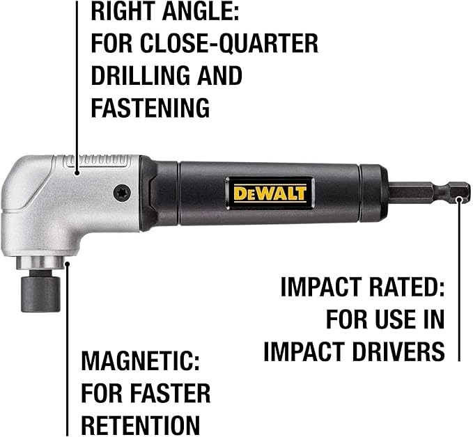Adaptador de Angulo Recto Dewalt Modelo DWARA120 Para Taladro