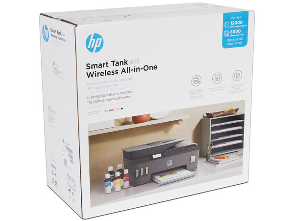 Impresora Multifuncional HP Smart Tank 615 | Inyección de Tinta Continua | Conectividad Wi-Fi | ADF | Fax | Pantalla Táctil 2.2"