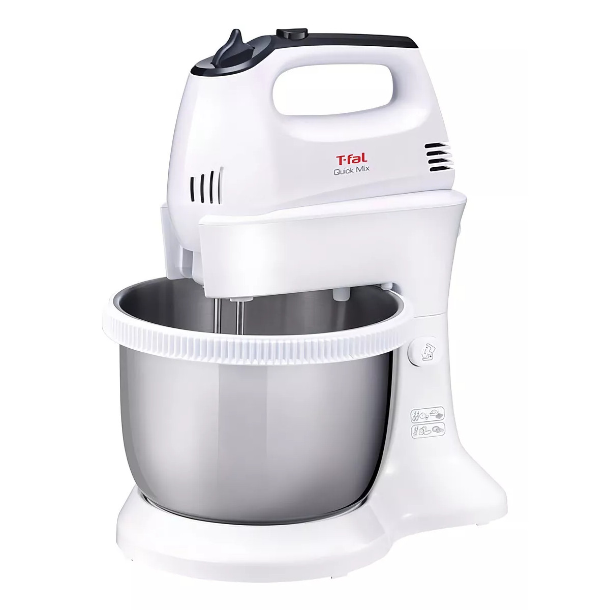 Batidora de Pedestal T-fal Quick Mix 3.5 Litros Tazón de Acero HT3121MXBLANC