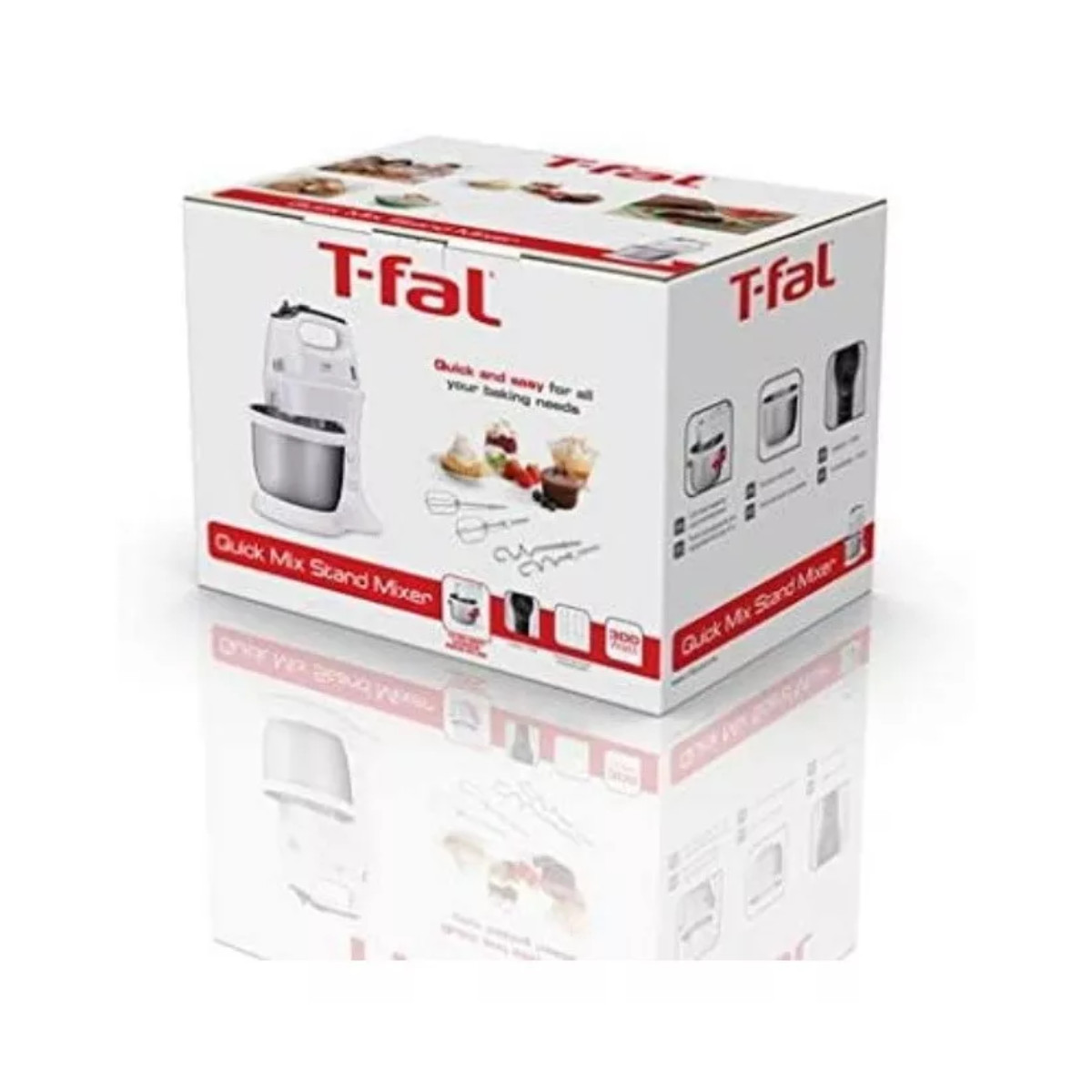 Batidora de Pedestal T-fal Quick Mix 3.5 Litros Tazón de Acero HT3121MXBLANC