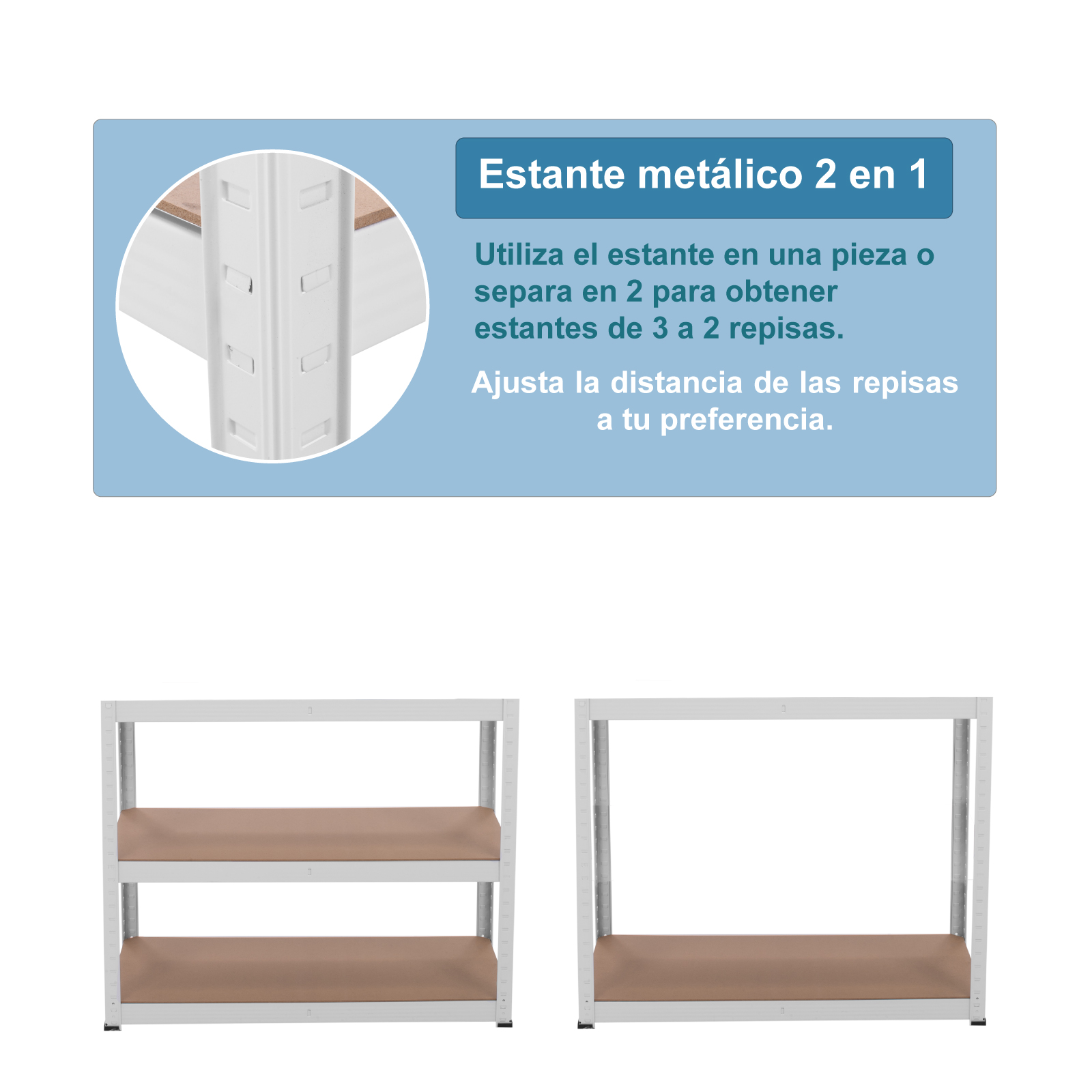 Estante Metalico Anaquel Organizador De 5 Niveles Blanco|