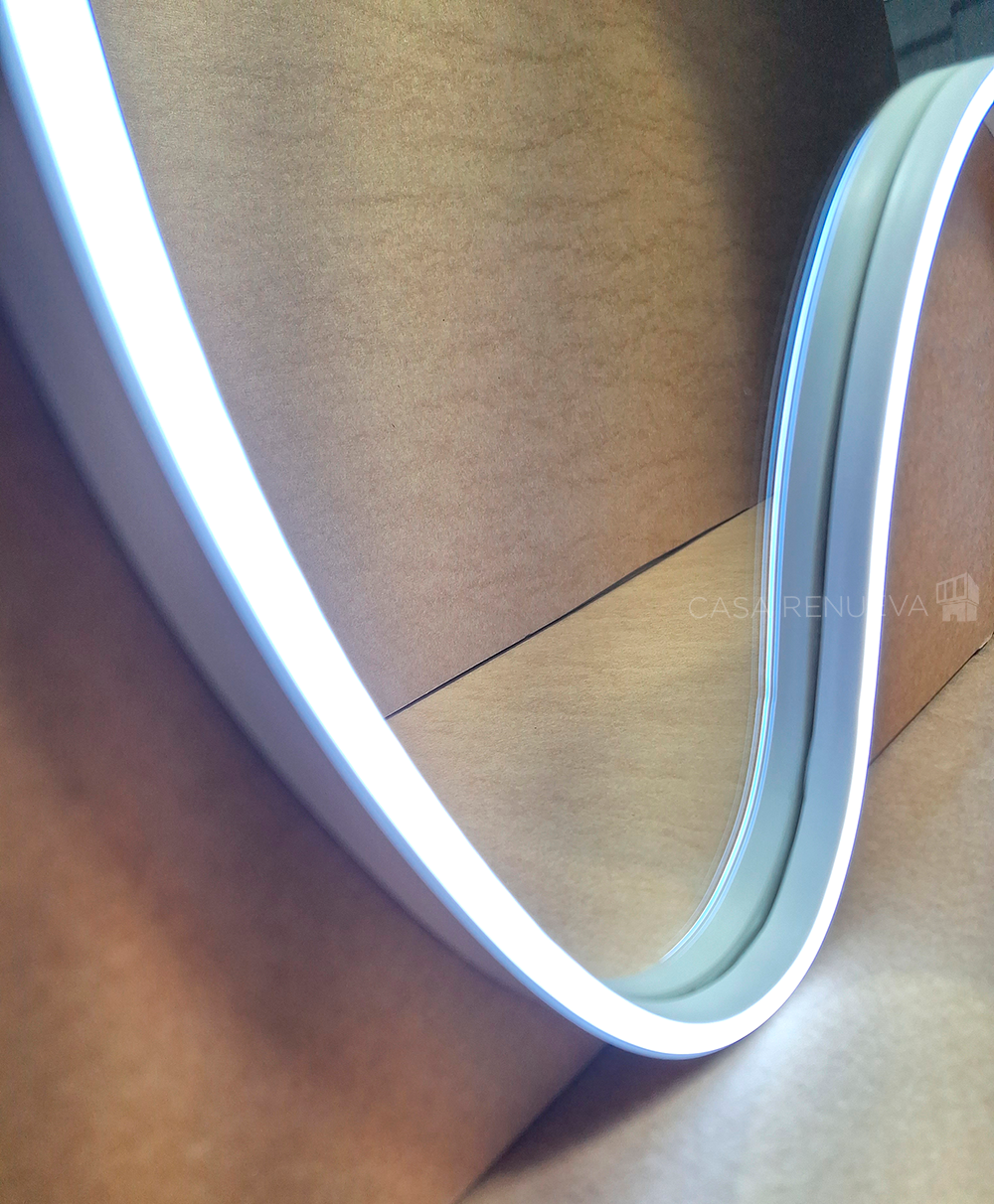 Espejo En Forma De Muela Con Luz Led con Control Remoto Para Consultorio Dental 50x57cm