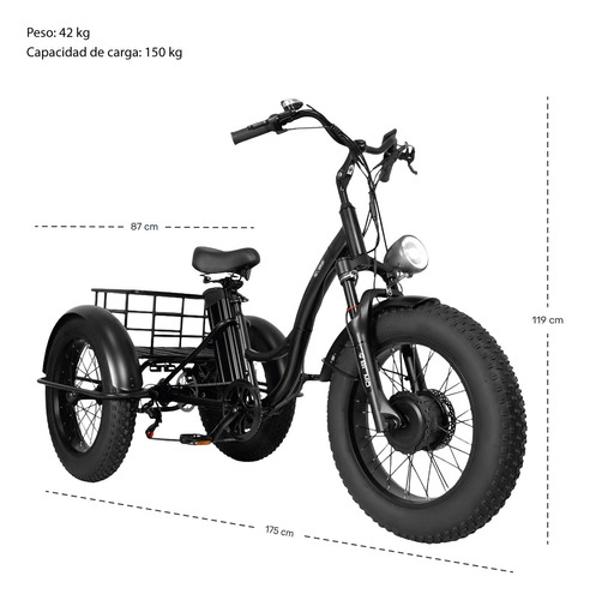 Tricicleta Bicicleta Electrica Delivery Uber Didi Rappi 43km E-Be