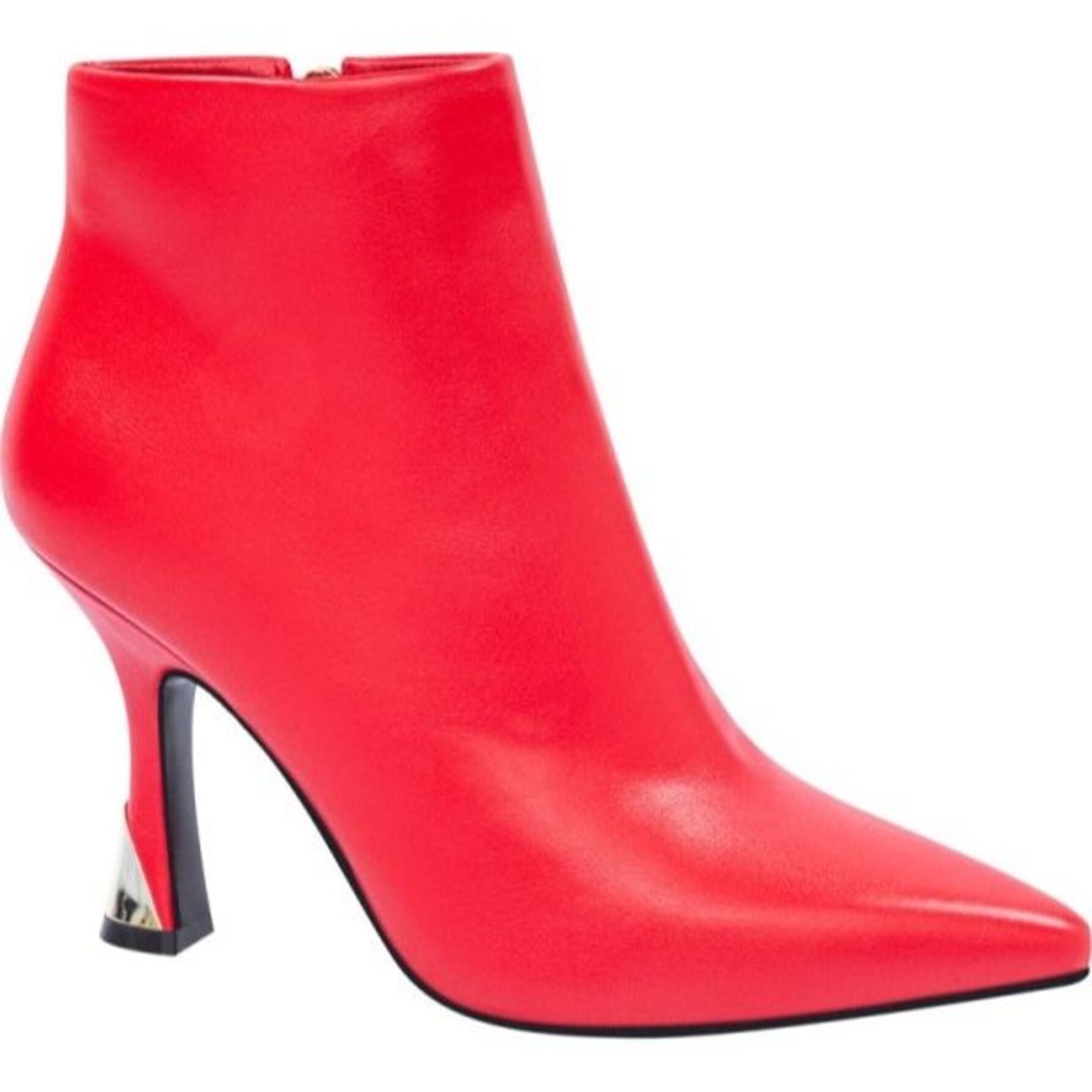 Botas para mujer, estilo botín con tacón alto de tipo campana, puntales, color rojo, acabado napa, marca Yaeli Fashion mod. 1141888