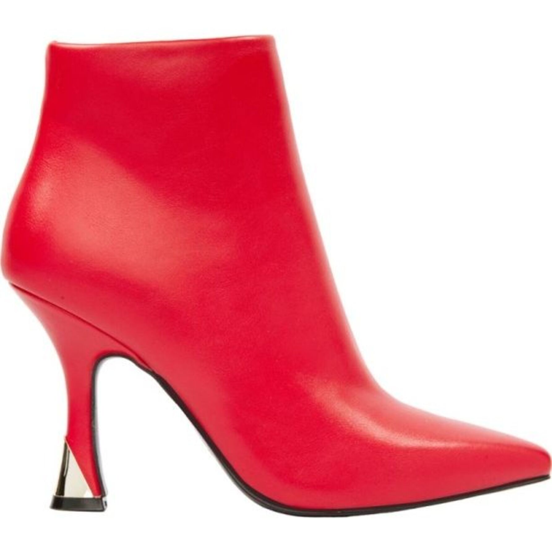 Botas para mujer, estilo botín con tacón alto de tipo campana, puntales, color rojo, acabado napa, marca Yaeli Fashion mod. 1141888