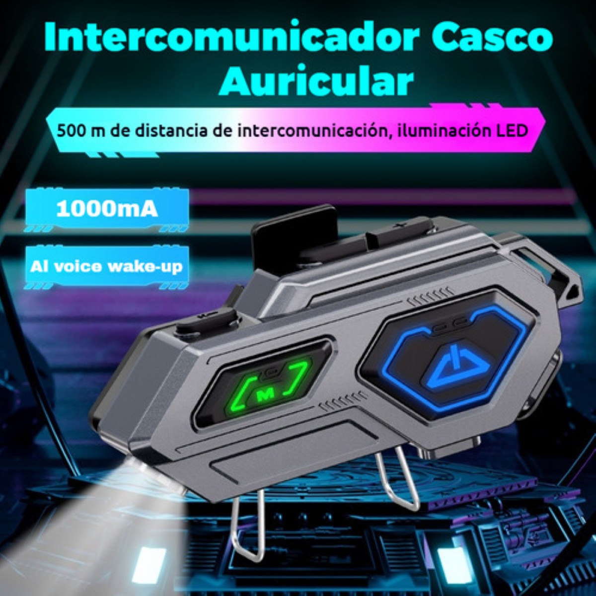 Audífonos Para Casco De Motos Bluetooth Intercomunicador 2pc plata 