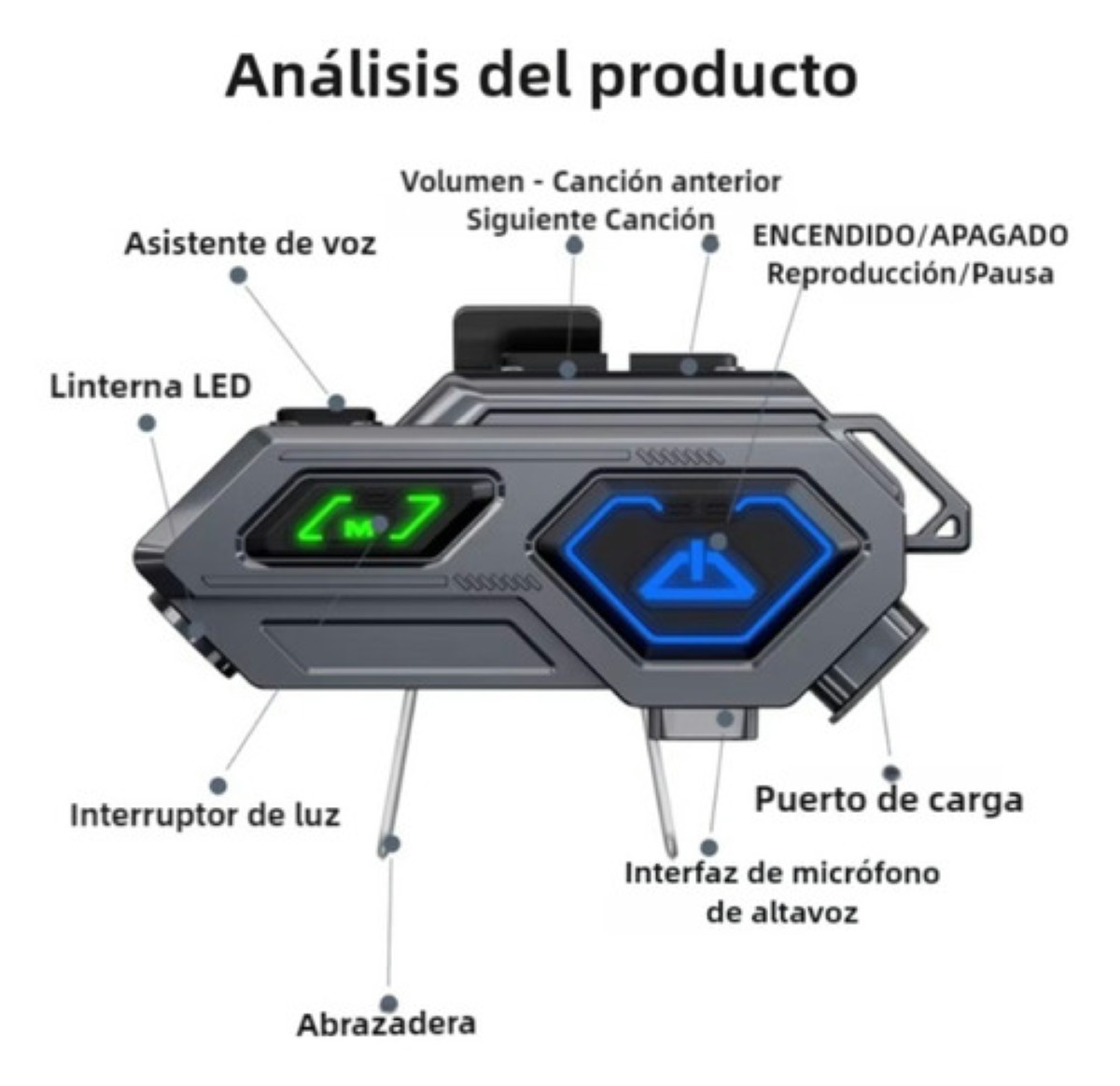 Audífonos Para Casco De Motos Bluetooth Intercomunicador 2pc plata 