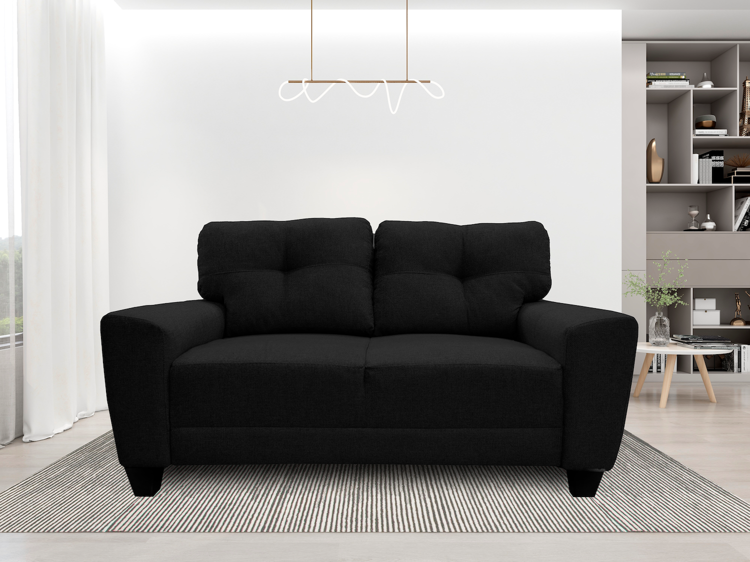 Sala Modular 3-2-1 El Bazar Store Sidney Negro, Sofa, Love seat y sillon