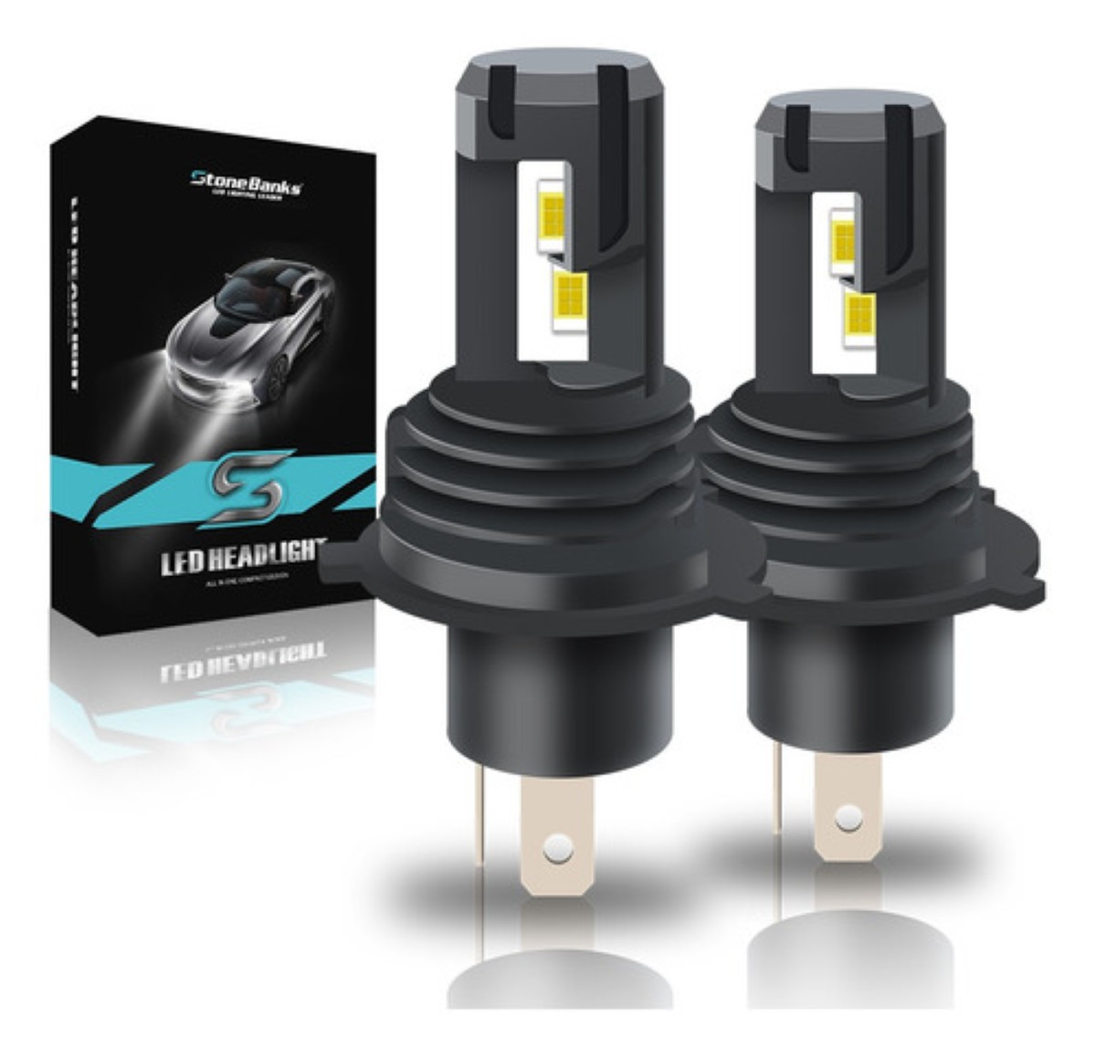 Kit De Faros Led H4 Luz Alta Y Baja 22000lm 6500k Csp Canbus negro