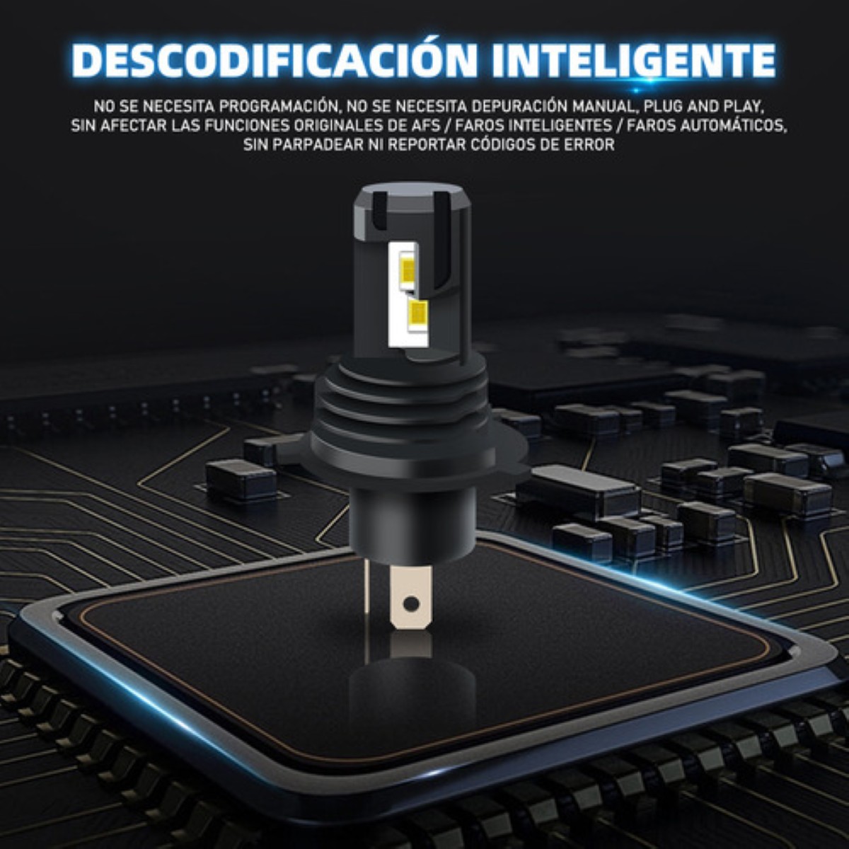Kit De Faros Led H4 Luz Alta Y Baja 22000lm 6500k Csp Canbus negro