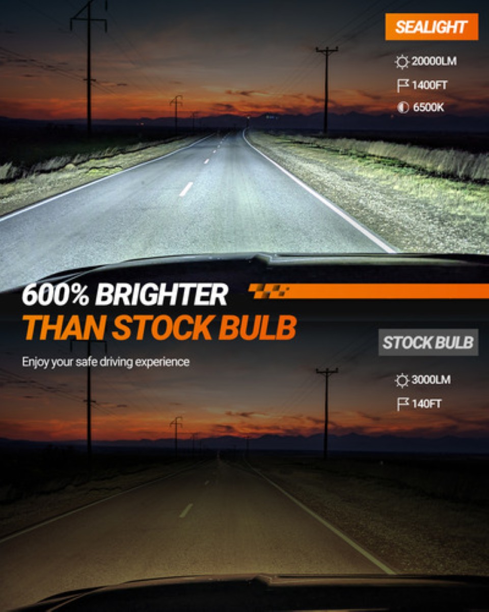 Focos H4 Led Auto Kit De Focos Led De 4 Lados Alta Y Baja plata 