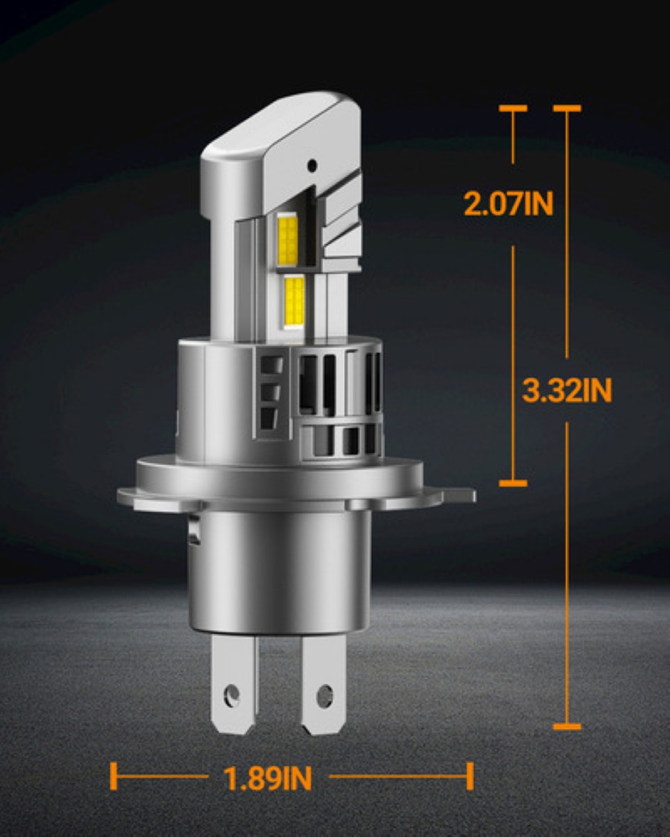 Focos H4 Led Auto Kit De Focos Led De 4 Lados Alta Y Baja plata 