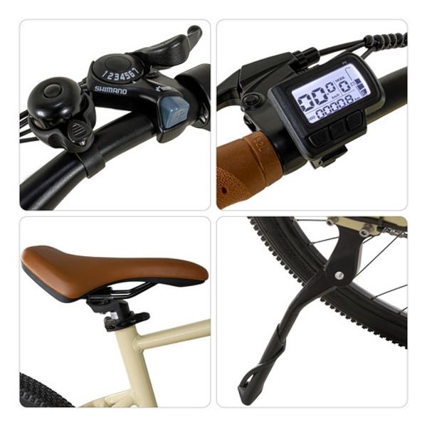 Bicicleta Electrica 35km/h 7 Velocidades Aluminio 36v 350w Beige E-Be