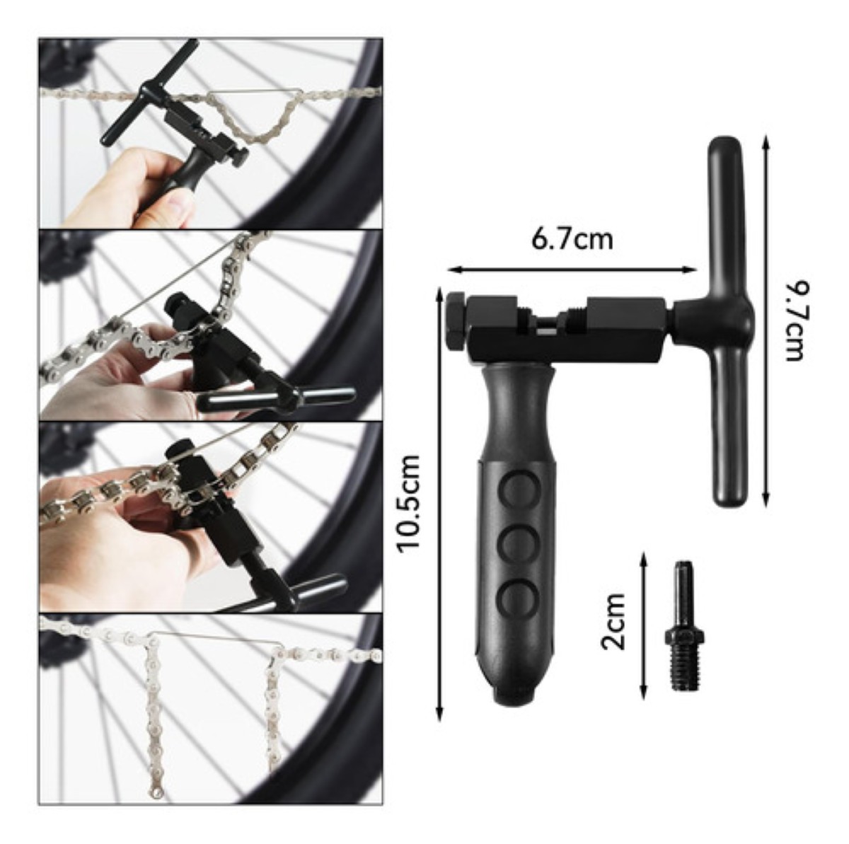 Kit Pinzas Cortador Extractor De Pernos De Cadena Bicicleta NEGRO