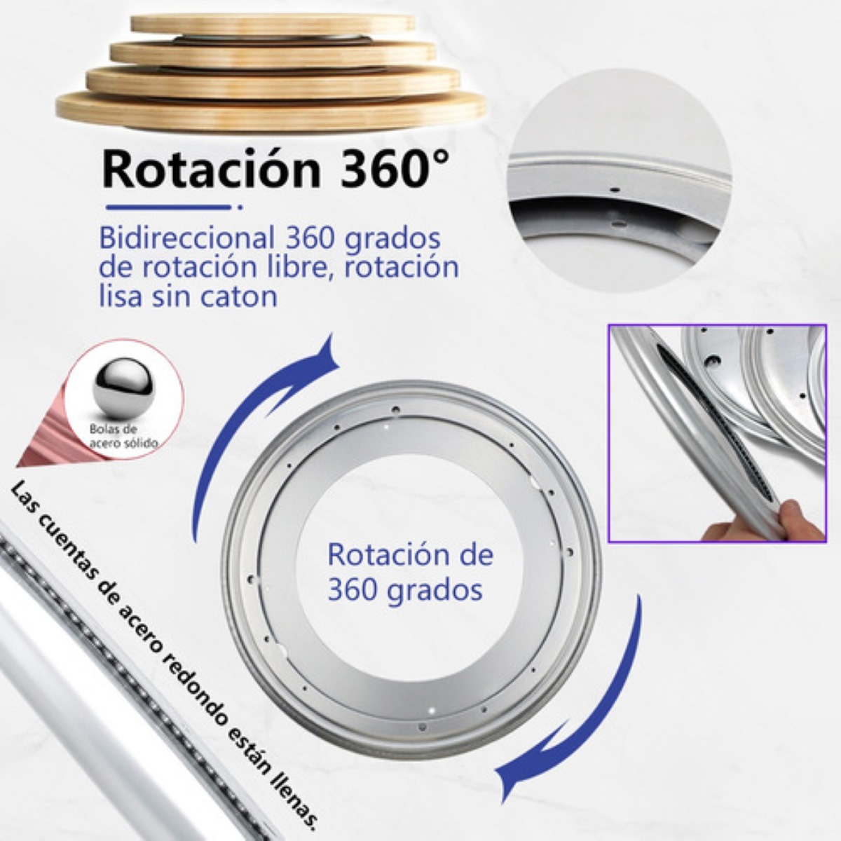 2pcs Base Giratoria 12 Pulgadas Para Muebles, 30.5 Cm PLATA