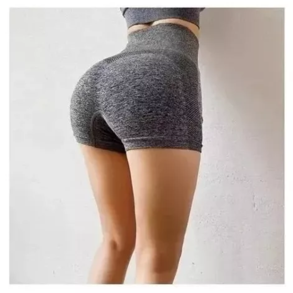 2pzs Short De Licra Para Mujer Fitness Sports Sexy Negro/Gris Talla: S/M