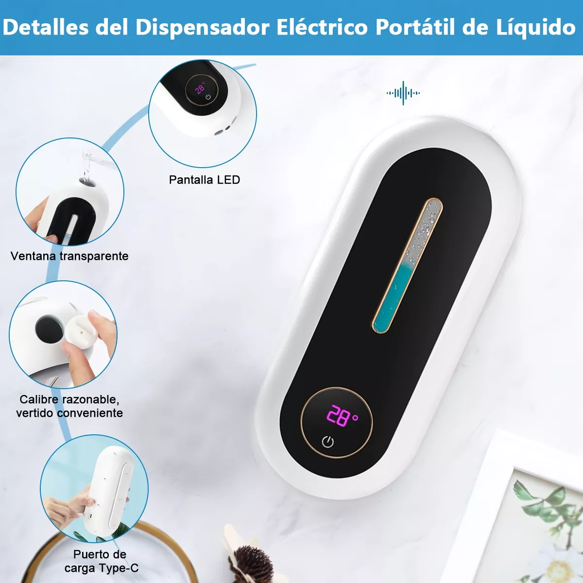 Dispensador Jabón Automático Despachador De Gel Baño 300ml
