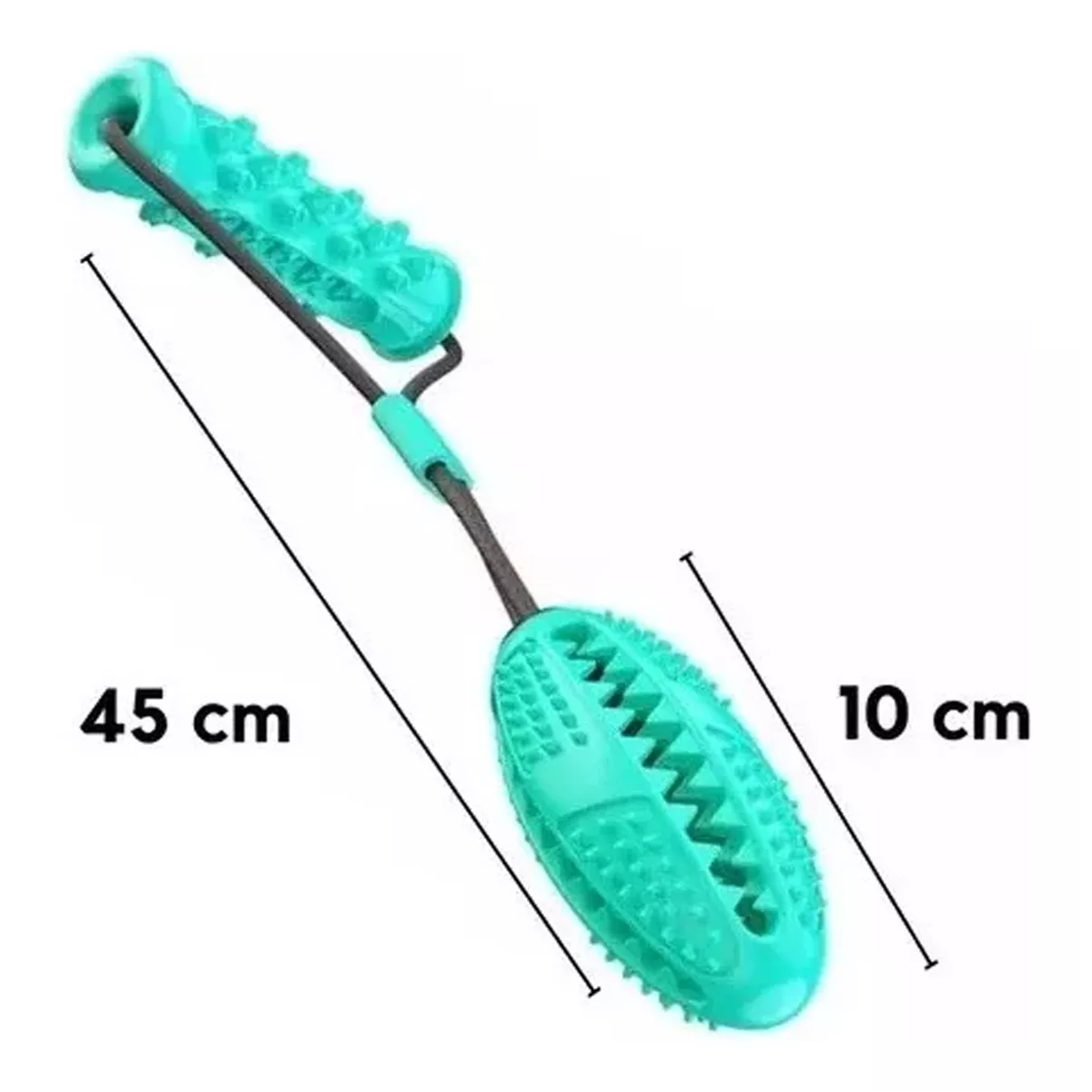 Mordedera para perro limpia dientes juguete doble rellenable Turquesa