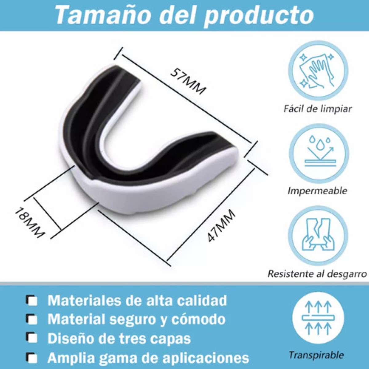 Moldeable Deportivo Silicona Protector Bucal Adulto 2 Cajas