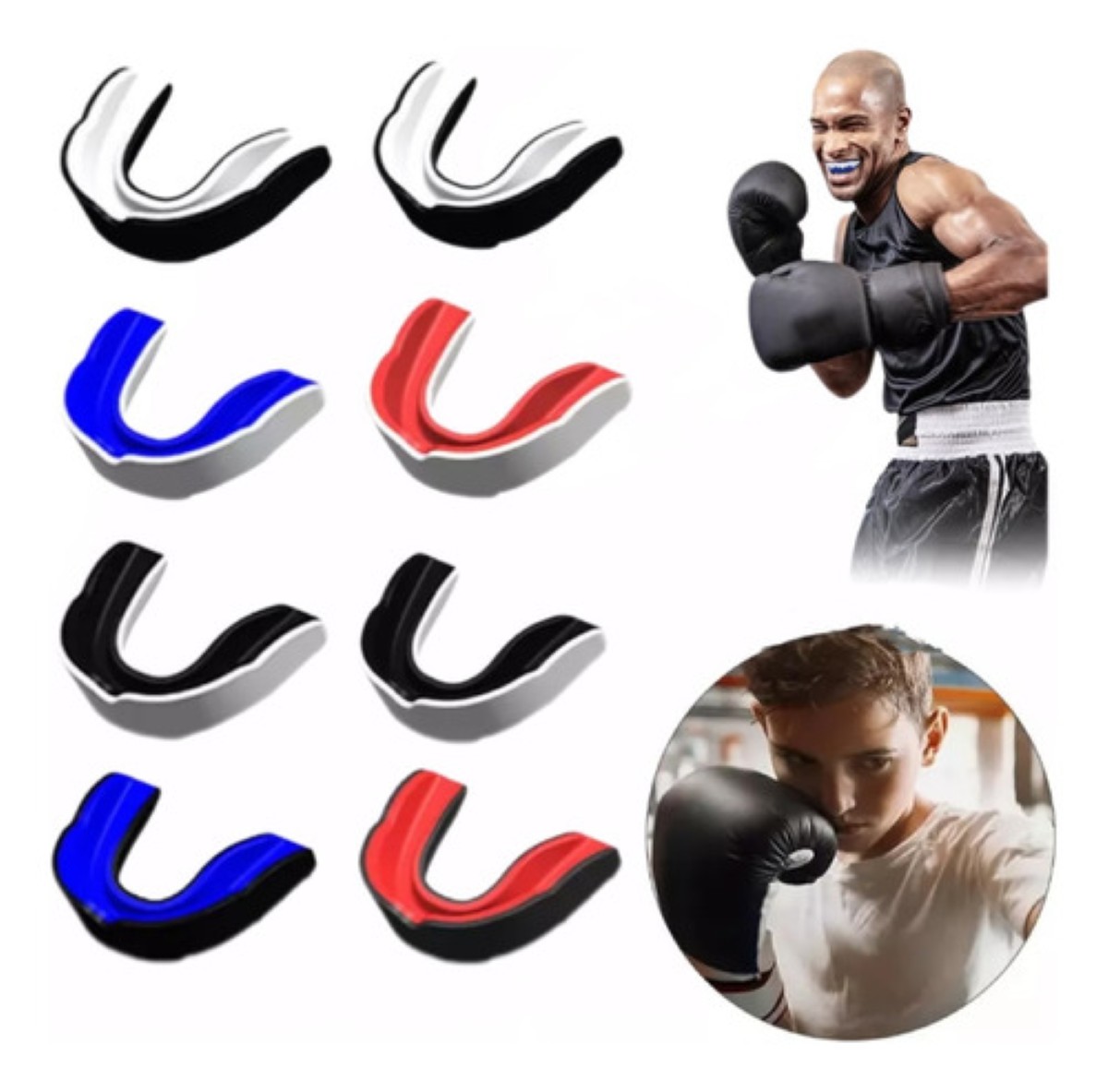 8 Piezas Moldeable Deportivo Silicona Protector Bucal Adulto