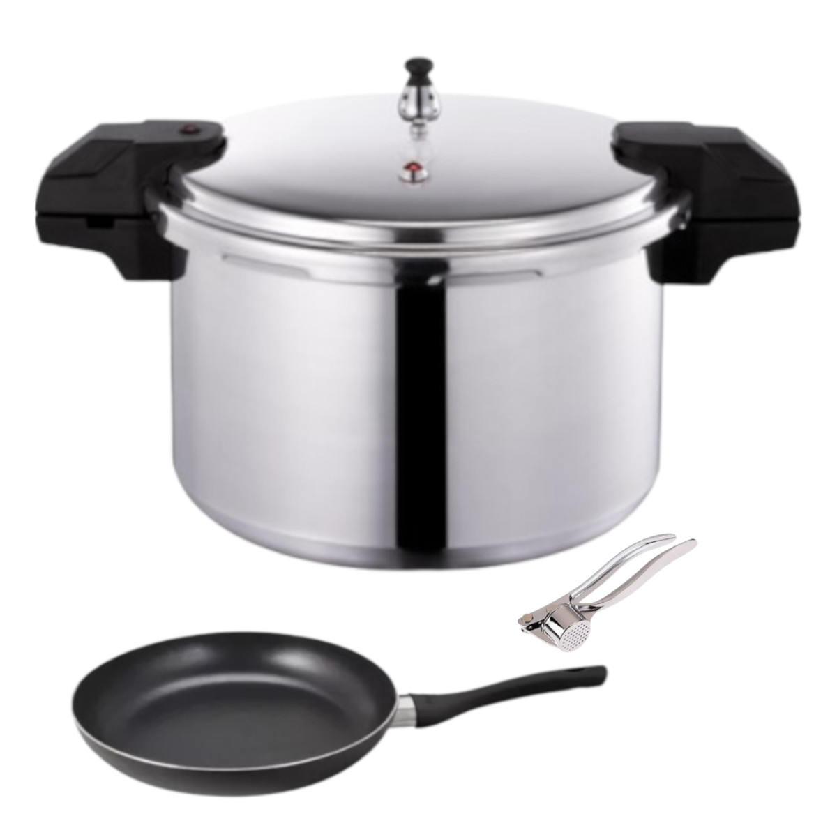 Olla presión T-FAL 16Lt con sarten y prensa ajos de regalo
