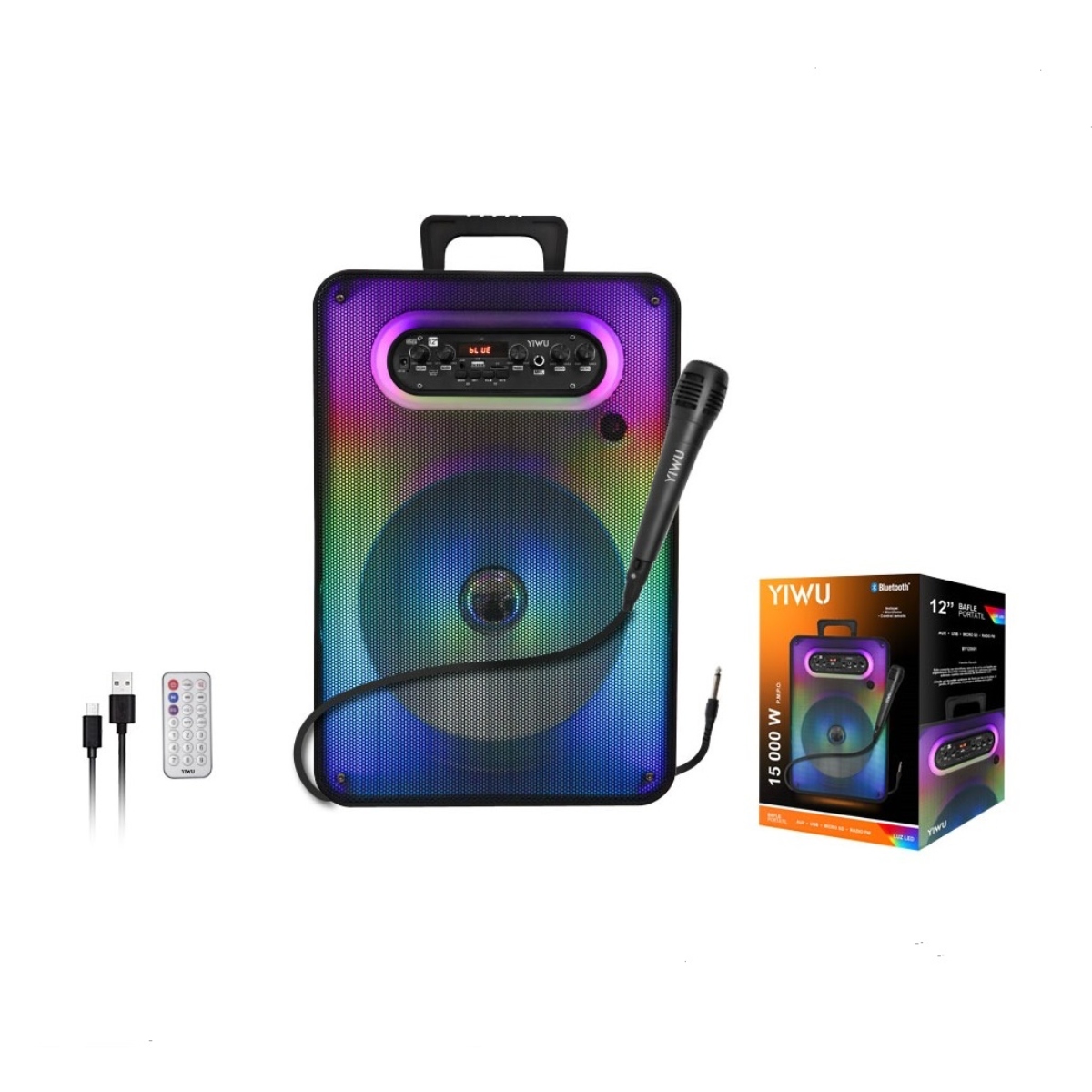 Bafle Amplificado Yiwu/ Fussion BY80001 12" 15,000W P.M.P.O ENDY5