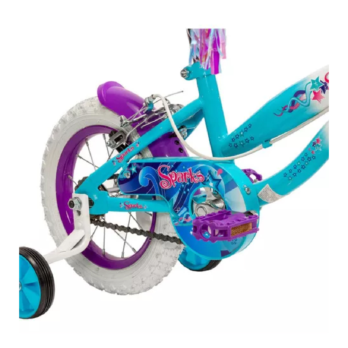 Bicicleta Infantil Para Niñas R12 Spark Llantas Aire Y Entrenamiento Color Azul/Morado