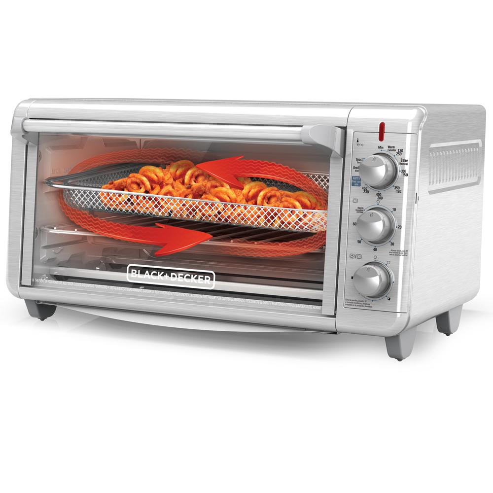 Horno Tostador Black+Decker Air Fry Convección 6 Rebanadas Plata