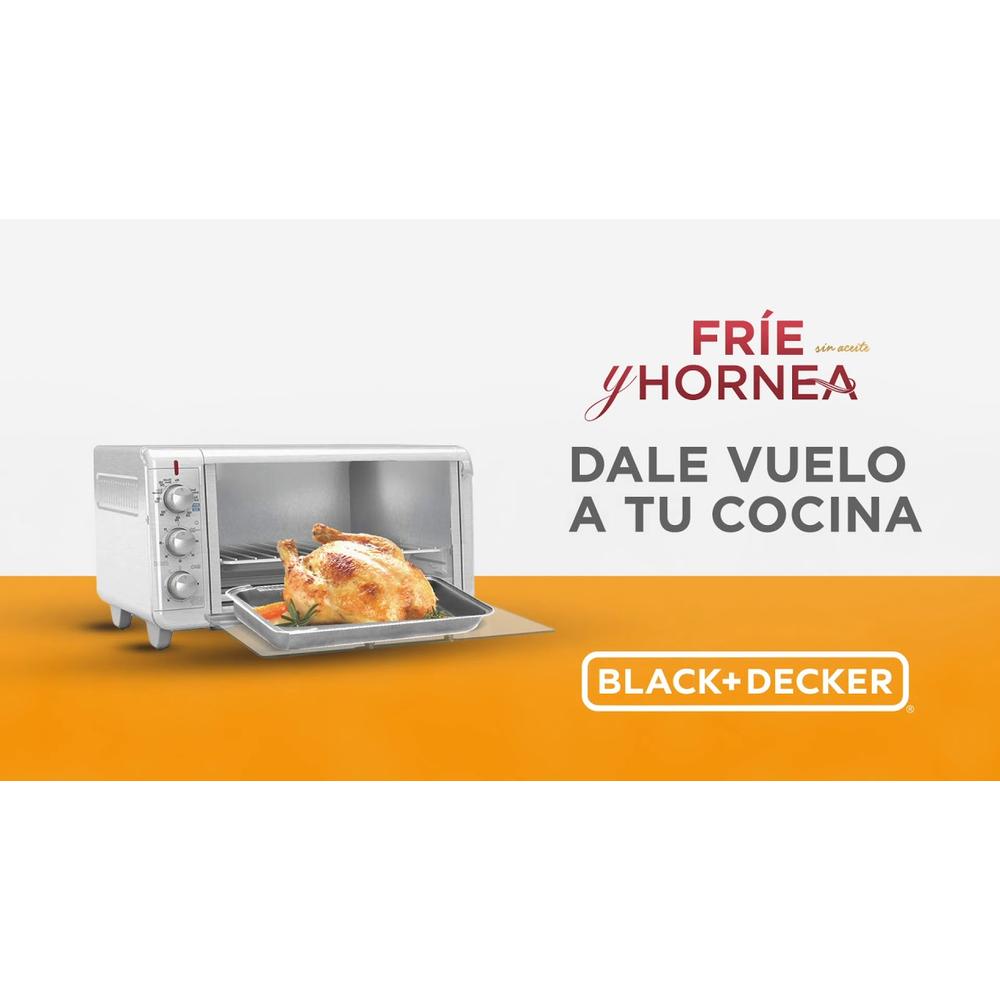 Horno Tostador Black+Decker Air Fry Convección 6 Rebanadas Plata