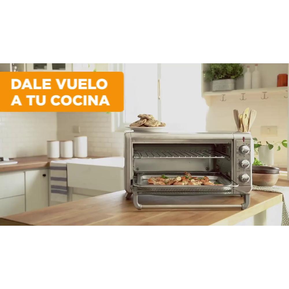 Horno Tostador Black+Decker Air Fry Convección 6 Rebanadas Plata