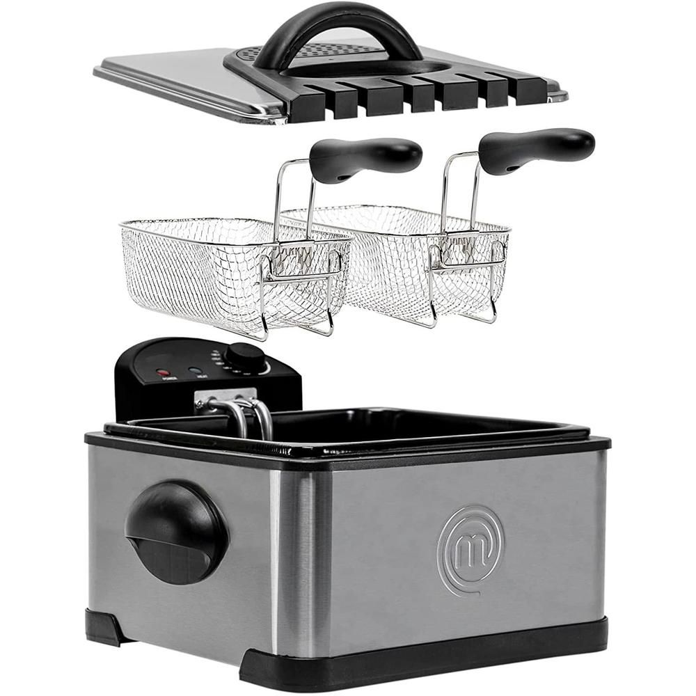 Freidora de Aceite Triple-Basket 4 l Acero Masterchef