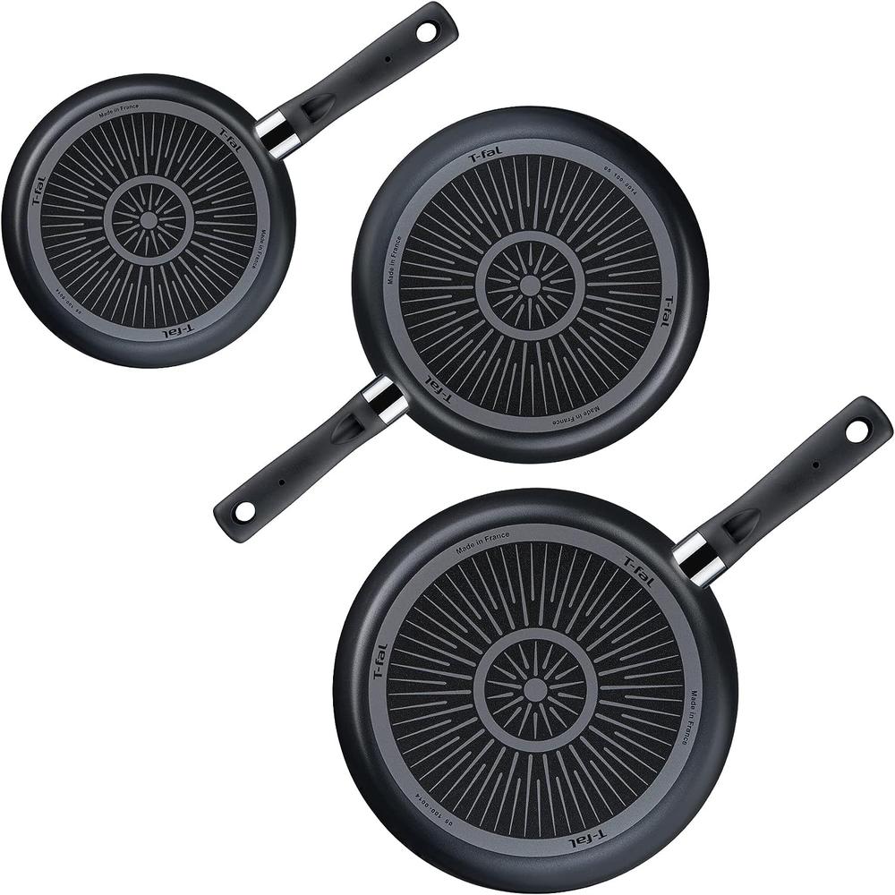 JUEGO 3 SARTENES T-FAL HARD TITANIUM C3829082 20 24 30 CM ANTIADHERENTE