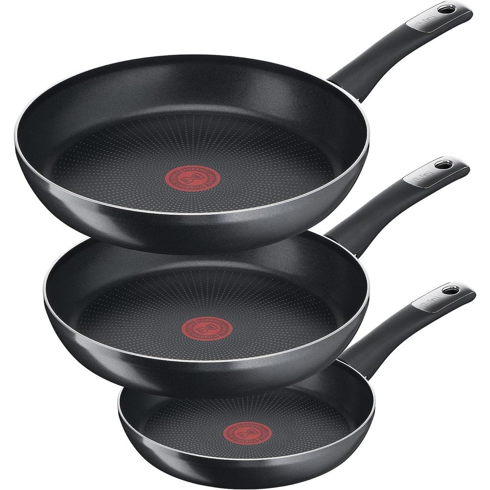 JUEGO 3 SARTENES T-FAL HARD TITANIUM C3829082 20 24 30 CM ANTIADHERENTE