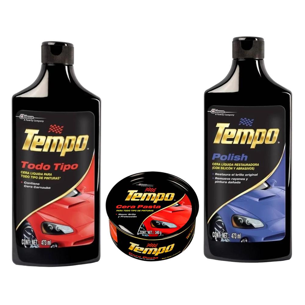 KIT QUTA RAYONES PASTA + POLISH + CERA LIQUIDA TEMPO COCHE