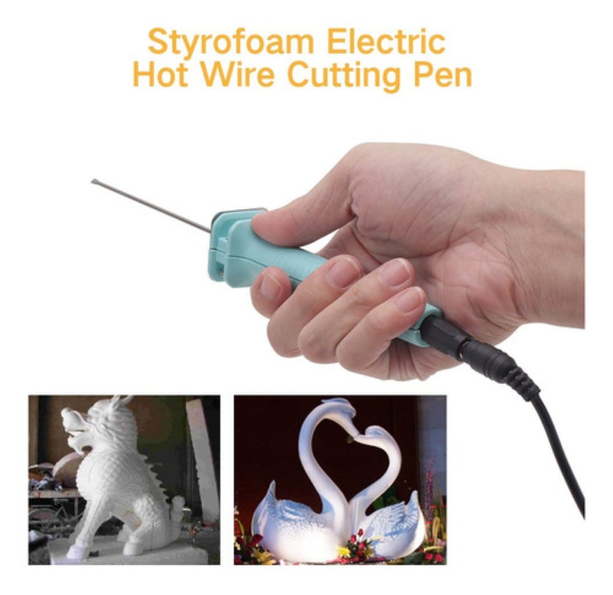 Cortador Electrico Portatil Para Unicel Cautin Styrofoam negro azul