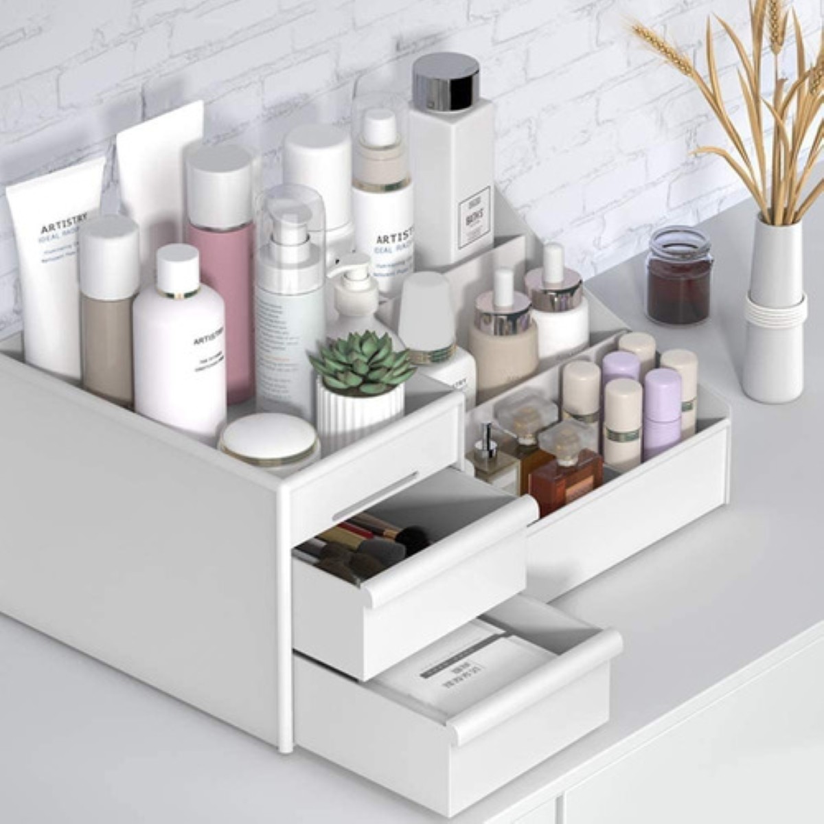 Organizador De Maquillaje Con Cajones Multifuncional ROSA