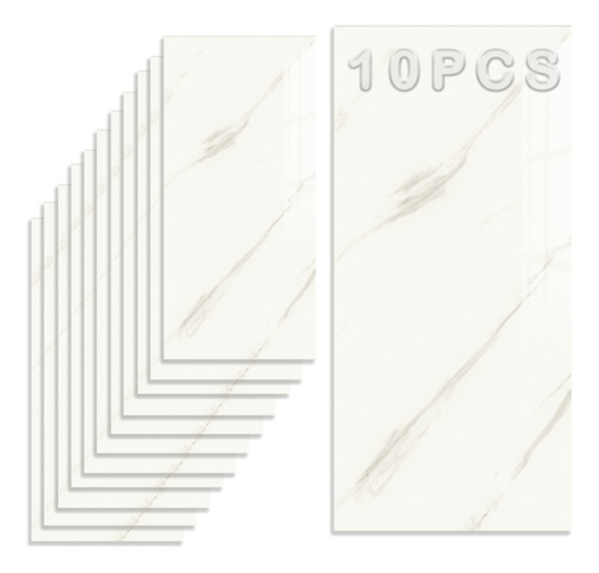 Azulejo De Imitación Papel Tapiz 3d Cocina Lavable 30*60cm Blanco Jazz
