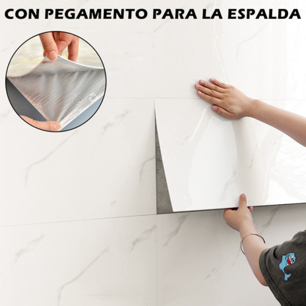 Azulejo De Imitación Papel Tapiz 3d Cocina Lavable 30*60cm Blanco Jazz