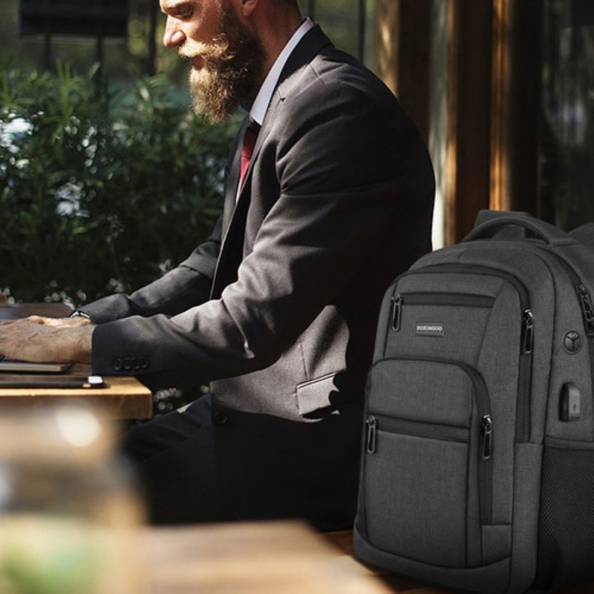 Mochila Para Portátil De 15.6 Pulgadasgris negro