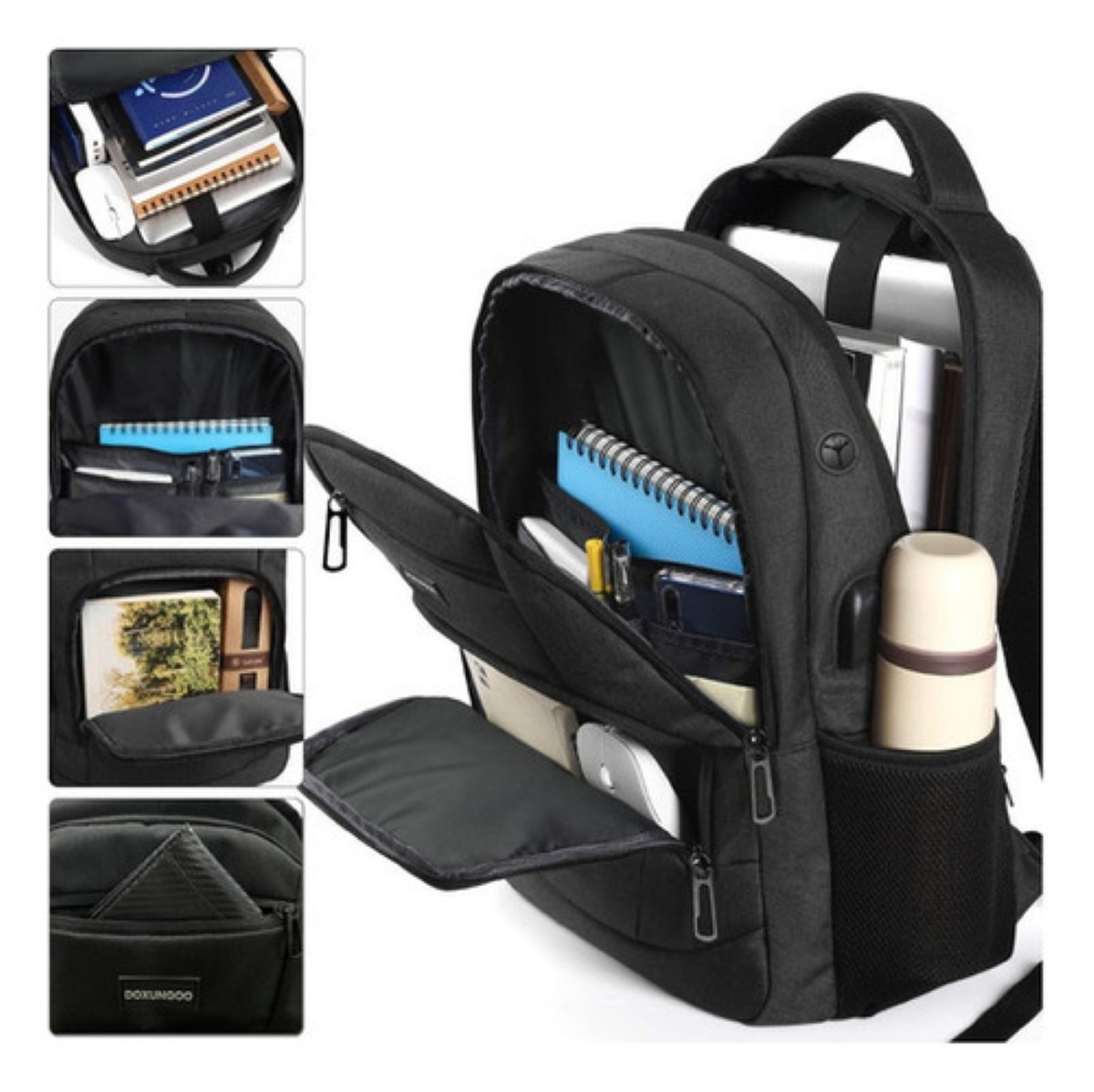 Mochila Para Portátil De 15.6 Pulgadasgris negro