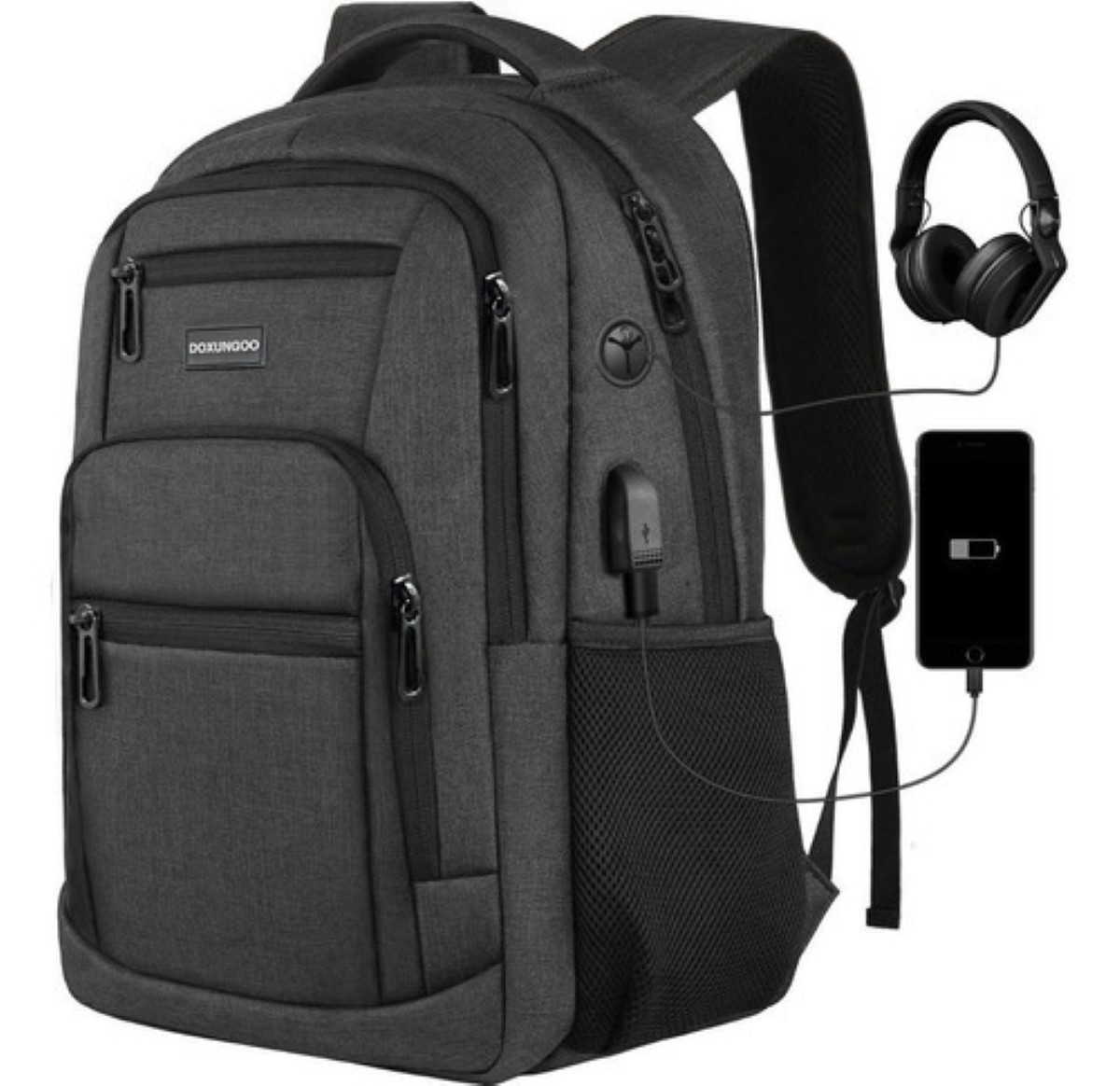 Mochila Para Portátil De 15.6 Pulgadasgris negro