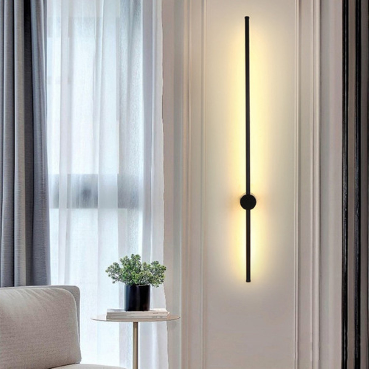 Lámpara De Pared De Barra, Lámpara De Ambiente Decorativo Negro